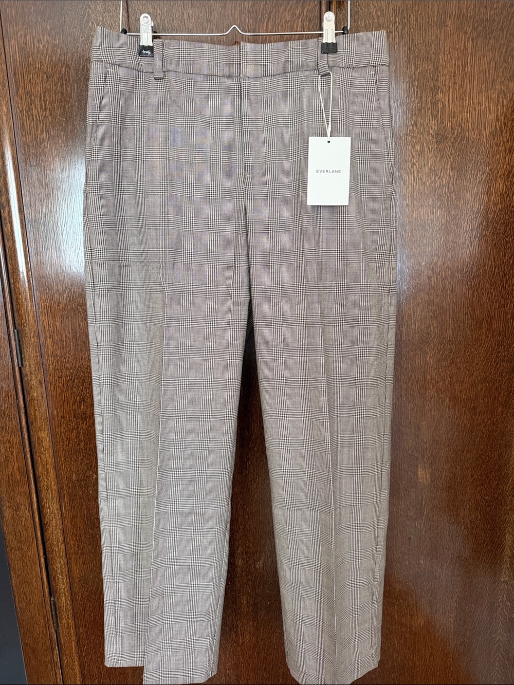 (NWT) Everlane Women’s Plaid Dress Pants — Taupe Glen Check